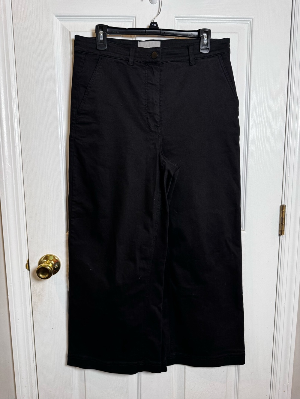 Everlane Size 12 Black High Rise Wide Leg Crop Jeans Pants